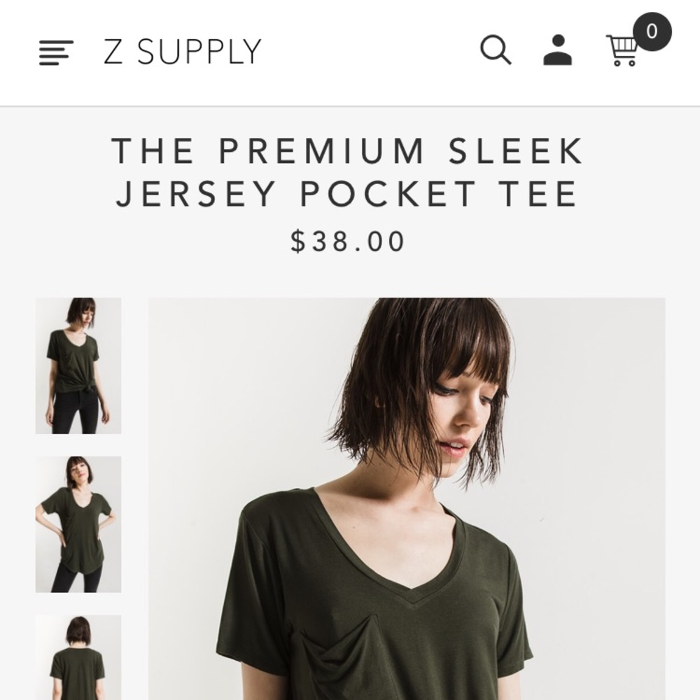 Z Supply Premium Sleek Jersey Pocket Tee
